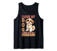 I Love My Dog More Than My Husband Esposa dueña de mascota Camiseta sin Mangas
