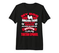 I Love My Dog Tibetan Spaniel Funny Puppy Dogs Lovers Camiseta Premium