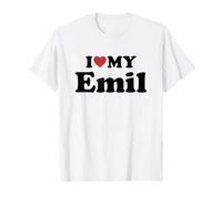 I Love My Emil Nombre Conjunto Pareja Camiseta