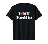 I Love My Emilie Nombre Conjunto Pareja Camiseta