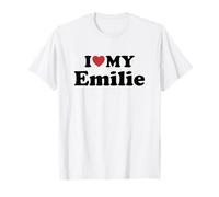 I Love My Emilie Nombre Conjunto Pareja Camiseta