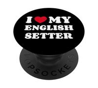 I Love My English Setter Amor Corazón Perro Setter Inglés PopSockets PopGrip Adhesivo