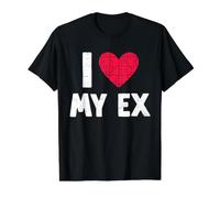 I Love My Ex - Rompecabezas de corazón Rojo Vintage Divertido Camiseta gráfica económica, Hombre, Negro, S
