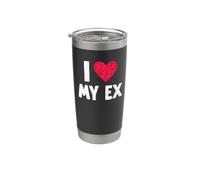 I Love My Ex - Rompecabezas de corazón rojo vintage divertido Vaso térmico de acero inoxidable de doble pared