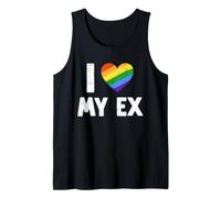 I Love My Ex - Rompecabezas LGBT Bandera Arco Iris Corazón Vintage Camiseta sin Mangas