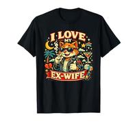 I Love My Ex Wife Cat Retro Party Casino Hombres divorciados Camiseta
