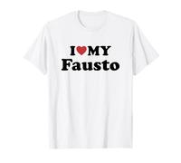 I Love My Fausto Nombre Conjunto Pareja Camiseta