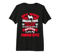 I Love My Finnish Spitz Dog Funny Puppy Dogs Lovers Camiseta Premium