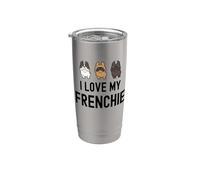 I Love My Frenchie Lindo perro Kawaii Bulldog francés Amante de los perros Vaso térmico de acero inoxidable de doble pared