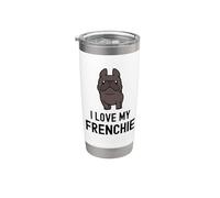 I Love My Frenchie Lindo perro Kawaii Bulldog francés Amante de los perros Vaso térmico de acero inoxidable de doble pared