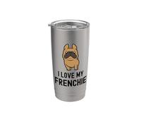 I Love My Frenchie Lindo perro Kawaii Bulldog francés Amante de los perros Vaso térmico de acero inoxidable de doble pared