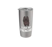 I Love My Frenchie Lindo perro Kawaii Bulldog francés Amante de los perros Vaso térmico de acero inoxidable de doble pared