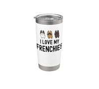 I Love My Frenchies Lindo perro Kawaii Bulldog francés Amante de los perros Vaso térmico de acero inoxidable de doble pared