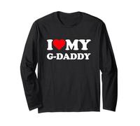 I Love My G-Daddy Heart Family Grandpa GDaddy Manga Larga