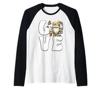 I Love My Garden Gnomes With Daisy Flowers And Butterflies Camiseta Manga Raglan