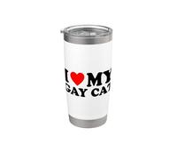 I Love My Gay Cat Vaso térmico de acero inoxidable de doble pared