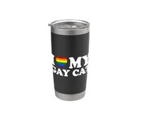 I Love My Gay Cat Vaso térmico de acero inoxidable de doble pared