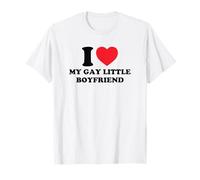 I Love My Gay Little Boyfriend Funny Y2k Día de San Valentín Camiseta
