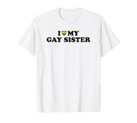 I Love My Gay Sister Camiseta gráfica económica, Hombre, Blanco, L