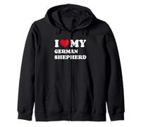 I Love My German Shepherd Amor Corazón Perro Pastor Alemán Sudadera con Capucha