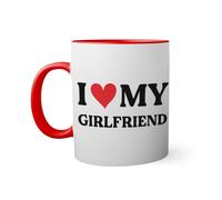 I Love My Girlfriend Taza de color roja con mango a juego taza 330ml