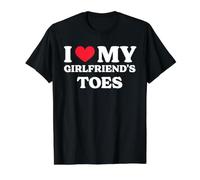 I Love My Girlfriend's Toes T-Shirt Camiseta gráfica económica, Hombre, Negro, S