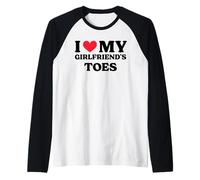 I Love My Girlfriend's Toes T-Shirt Camiseta Manga Raglan