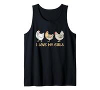 I Love My Girls Chicken Farm Animal Manejo de la cría de Pollos Camiseta sin Mangas