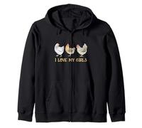 I Love My Girls Chicken Farm Animal Manejo de la cría de Pollos Sudadera con Capucha