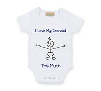 I Love My Grandad Este mucho Joven Color Blanco - Pijama Pelele nuevo bebé Regalo Stick persona blanco Weiß Talla:0-3 meses