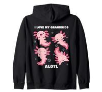 I Love My Grandkids Alotl: Cute Axolotl Pun Grandpa Grandma Sudadera con Capucha
