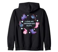 I Love My Grandkids Alotl: Cute Axolotl Pun Grandpa Grandma Sudadera con Capucha