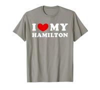 I Love My Hamilton, Amo a mi Hamilton Camiseta, Hombre, Pizarra, 3XL