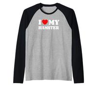 I Love My Hamster Amo A Mi Hámster Amor De Corazón Camiseta Manga Raglan