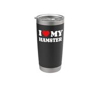 I Love My Hamster Amo A Mi Hámster Amor De Corazón Vaso térmico de acero inoxidable de doble pared