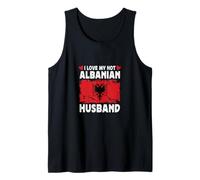I Love My Hot Albanian Husband Spouses Albania Flag Camiseta sin Mangas