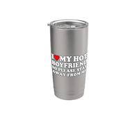 I Love My Hot Boyfriend So Please Stay Away From Me Vaso térmico de acero inoxidable de doble pared