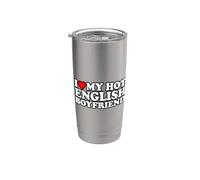 I Love My Hot English Boyfriend Vaso térmico de acero inoxidable de doble pared