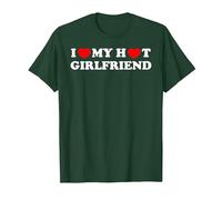 I Love My Hot Girlfriend I Love My Novia Camiseta, Hombre, Verde Bosque, XXL