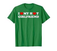 I Love My Hot Girlfriend I Love My Novia Camiseta, Hombre, Verde Kelly, S