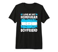 I Love My Hot Honduran Boyfriend Couple Honduras Flag Camiseta Premium
