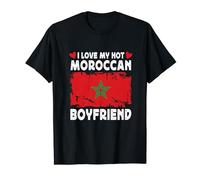 I Love My Hot Moroccan Boyfriend Couple Morocco Flag Camiseta