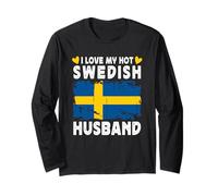 I Love My Hot Swedish Husband Spouses Sweden Flag Manga Larga