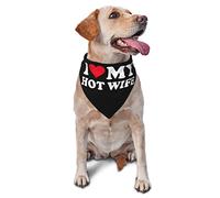 I Love My Hot Wife 2 Pañuelos para Perros Bufanda para Mascotas Triángulo Babero Gatos Pañuelo Ajustable Accesorios para Cachorros pequeños, medianos y Grandes
