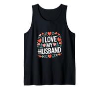 I Love My Husband - Corazón, diseño de Flores Camiseta sin Mangas