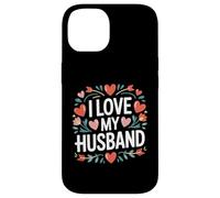 I Love My Husband - Corazón, diseño de Flores Carcasa para iPhone 14