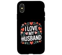 I Love My Husband - Corazón, diseño de Flores Carcasa para iPhone X/XS