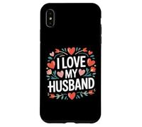 I Love My Husband - Corazón, diseño de Flores Carcasa para iPhone XS MAX