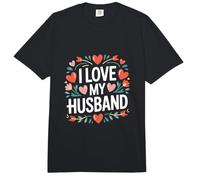 I Love My Husband - Corazón, diseño de Flores Comfort Colors Adult Heavyweight T-Shirt