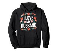 I Love My Husband - Corazón, diseño de Flores Sudadera con Capucha